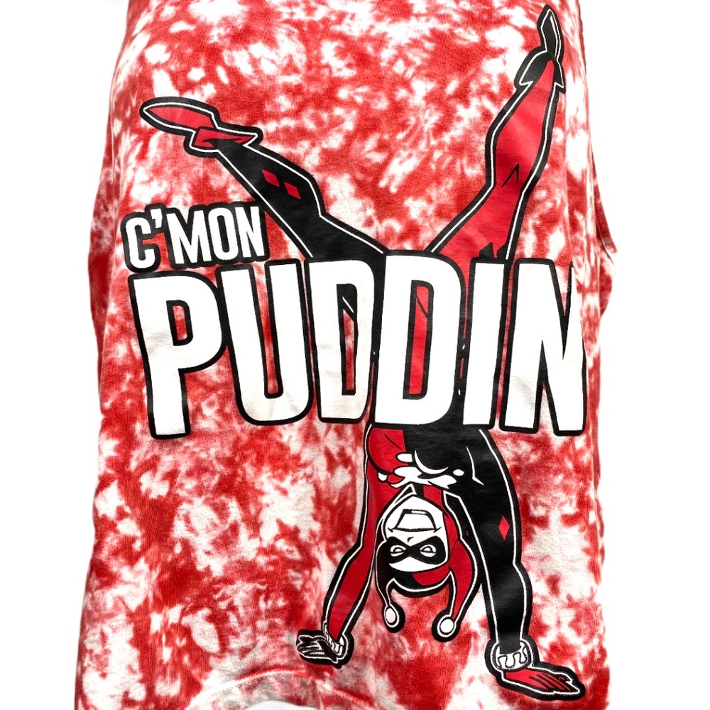 DC Comic C'Mon Puddin' Harley Quinn Red Tank